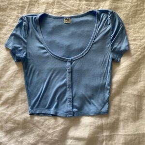 Aritzia Sunday Best Little Rib Button Tee